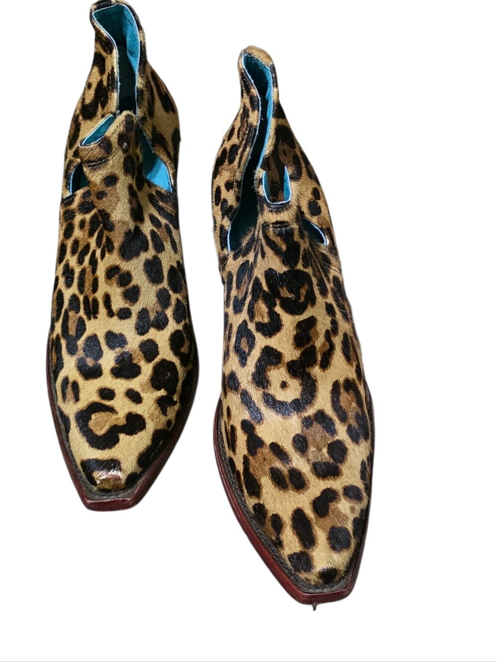 Ariat Leopard Calf Hair Western Ankle Booties Women's US 9.5B Cowgirl Rodeo Boot